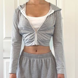 Cropped Gray Hoodie